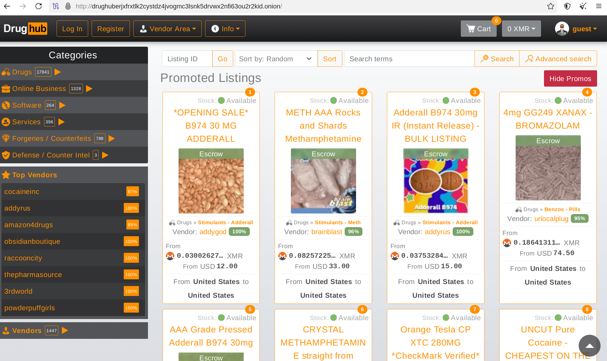 DrugHub Marketplace Categories, Listings Search and Product Verification